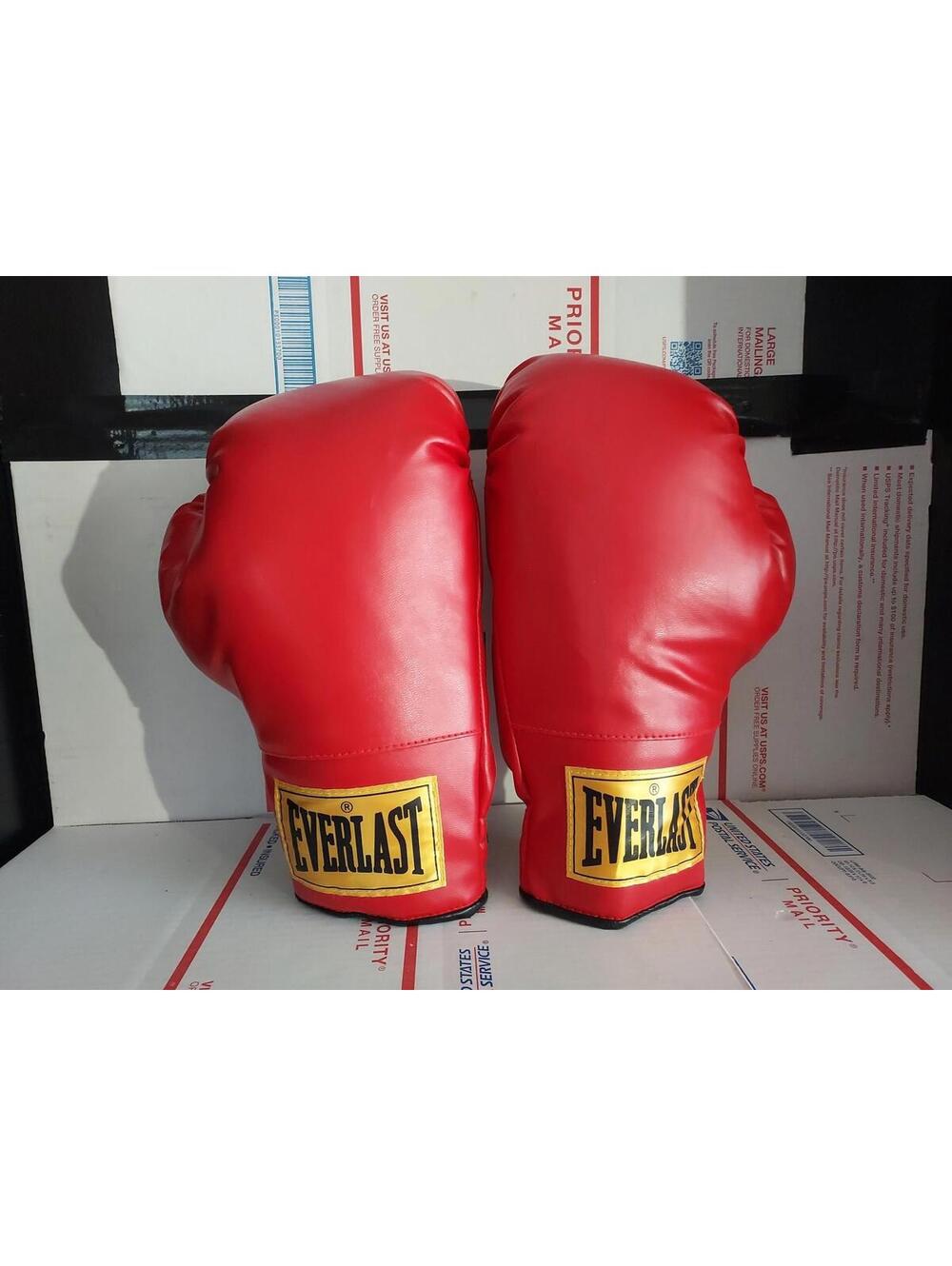 Vintage Everlast Red 16oz Training / Sparring Boxing Gloves USA Used - T6#24